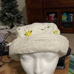 Floral Embroidered Kids Hat